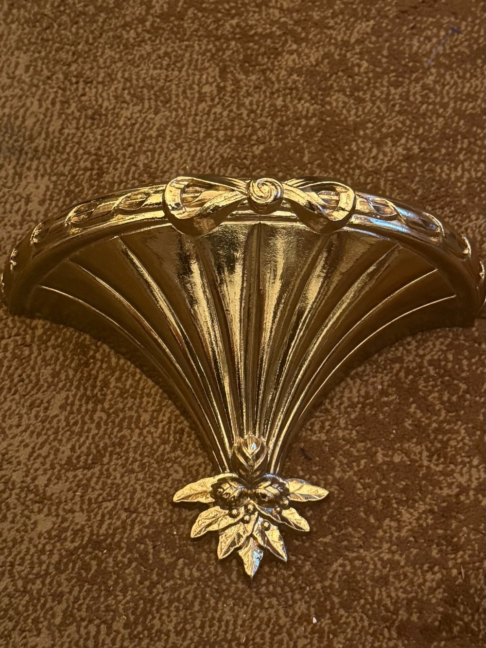 Home Interiors Ornate Gold-Tone Decorative Wall Shelf Accent